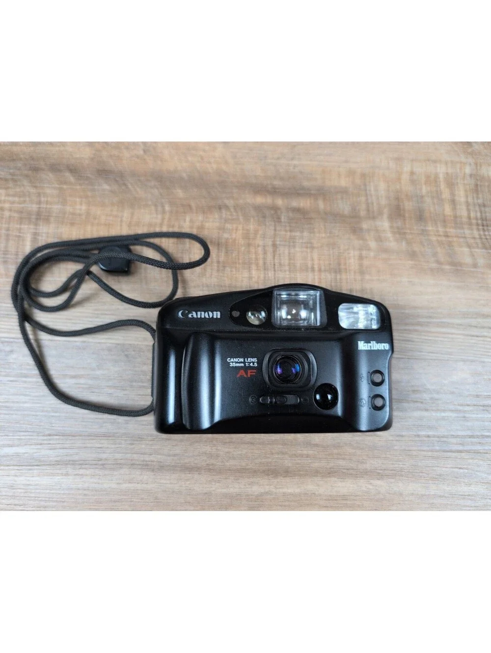 Canon Sure Shot Owl Marlboro 35mm Camera w/Red Marlboro Case
